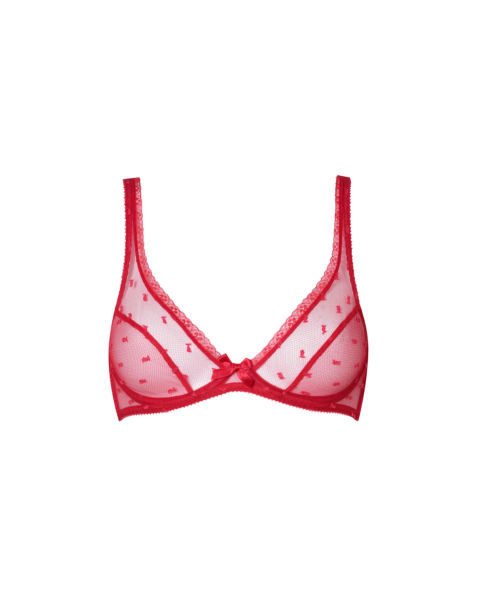 Madelina Plunge Underwired Bra in Red