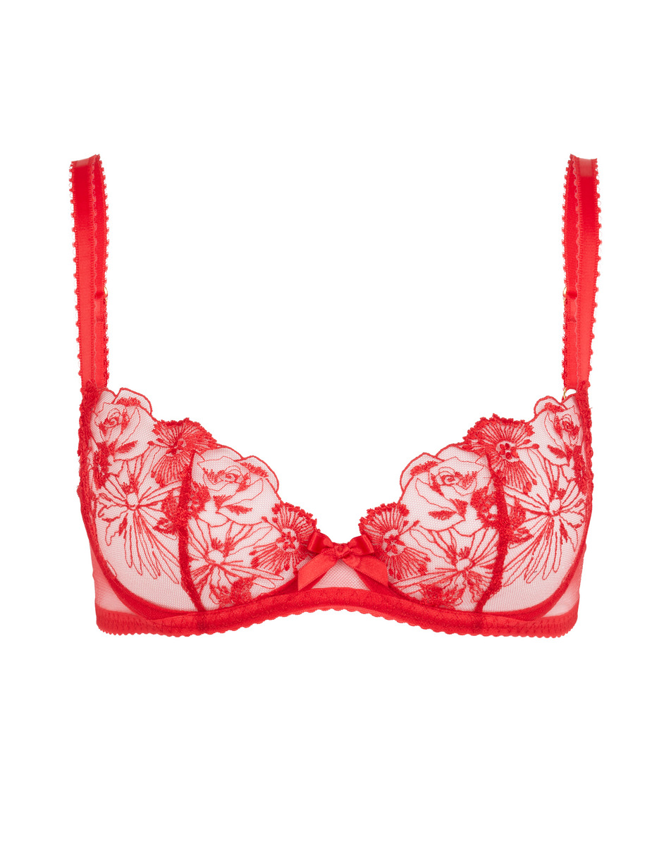 Nice and spicy sexy red lace front closure bra