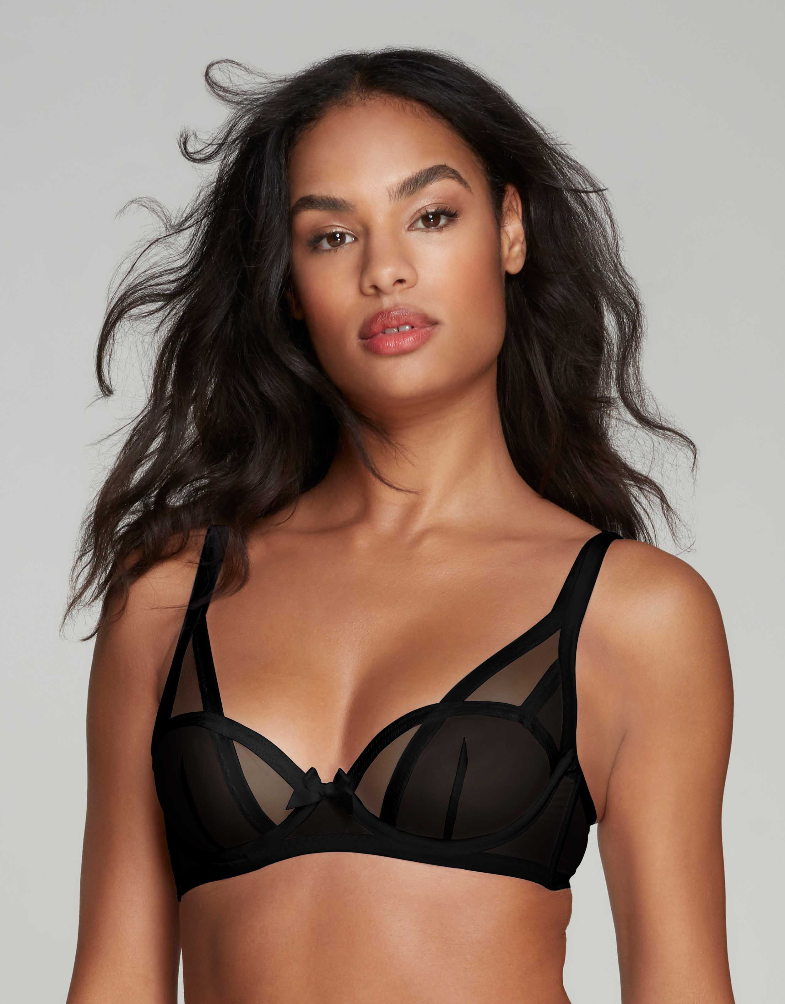 Joan Balconette Underwired Bra in Black